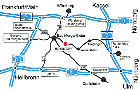Anfahrtsplan nach Markelsheim